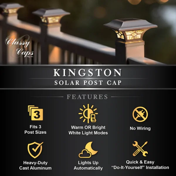 Kingston Solar Post Cap - White - Image 6