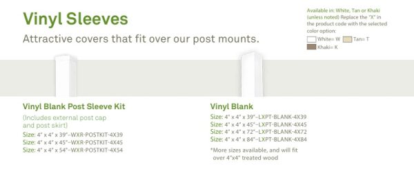 Durables 4x4 Vinyl Post Sleeves