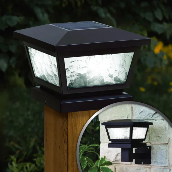 Fairmont Solar Post Cap/ Wall Mount - Black