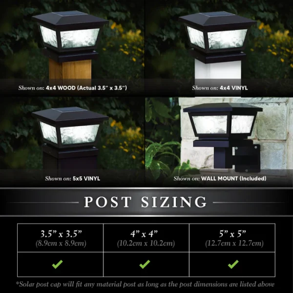 Fairmont Solar Post Cap/ Wall Mount - Black - Image 2