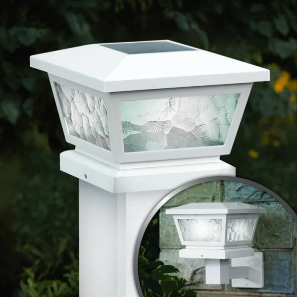 Fairmont Solar Post Cap / Wall Mount - White