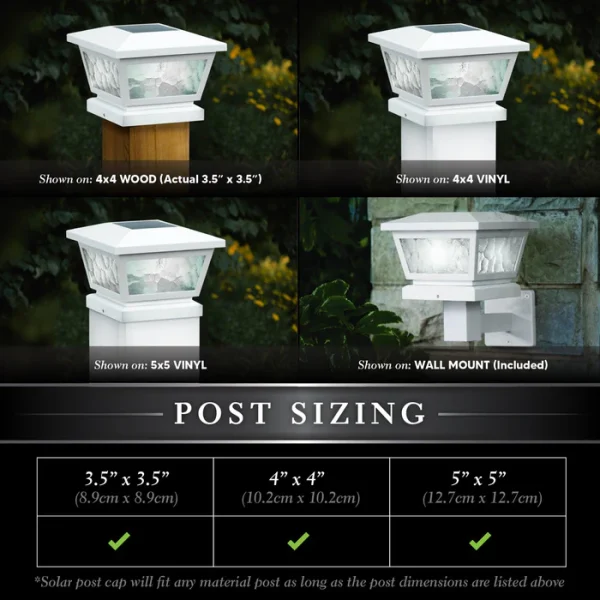 Fairmont Solar Post Cap / Wall Mount - White - Image 2