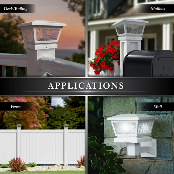 Fairmont Solar Post Cap / Wall Mount - White - Image 4