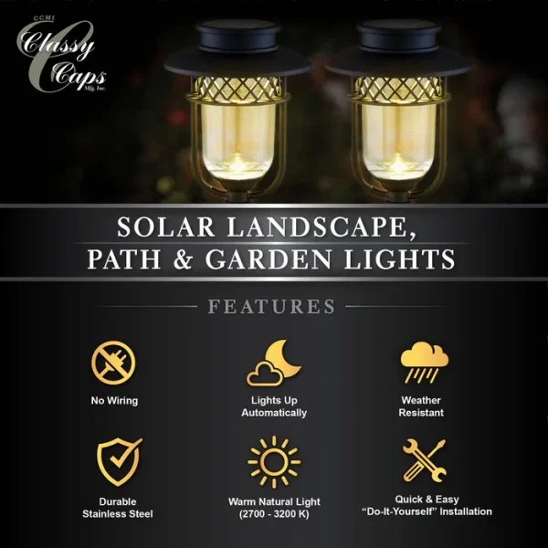 Black Stainless Steel Landscape, Path & Garden Light - 2 Pack - Image 6
