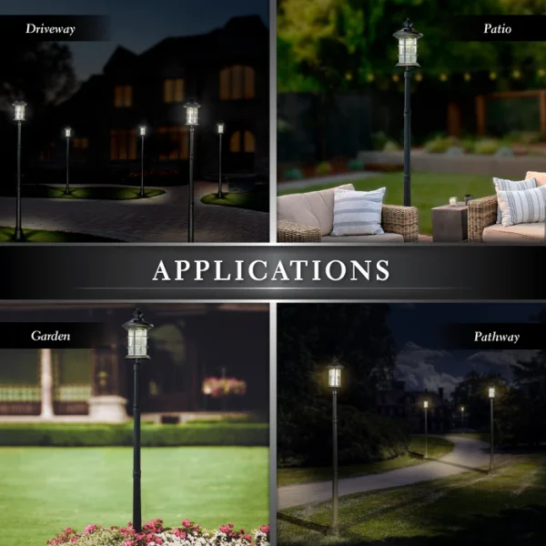 Black Aluminum Lamp Post Base - Image 3