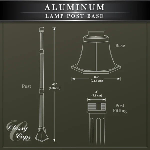 Black Aluminum Lamp Post Base - Image 6