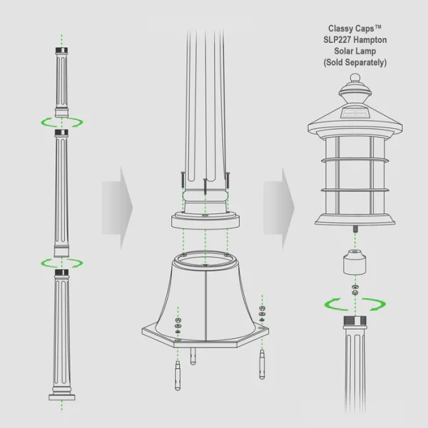 Black Aluminum Lamp Post Base - Image 7