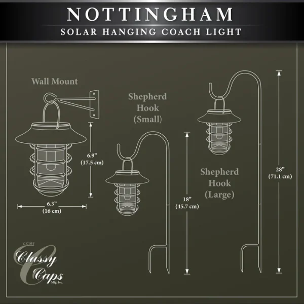 Black Aluminum Nottingham Hanging Coach Light - Image 7