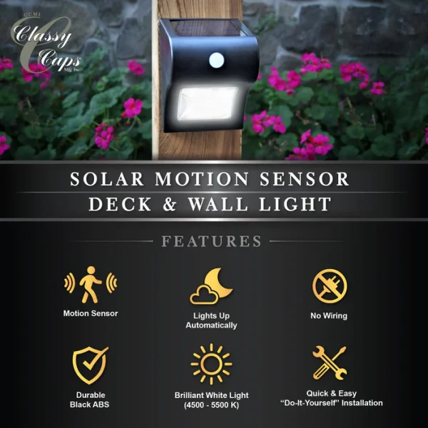 Solar Motion Sensor Deck & Wall Light - Image 6