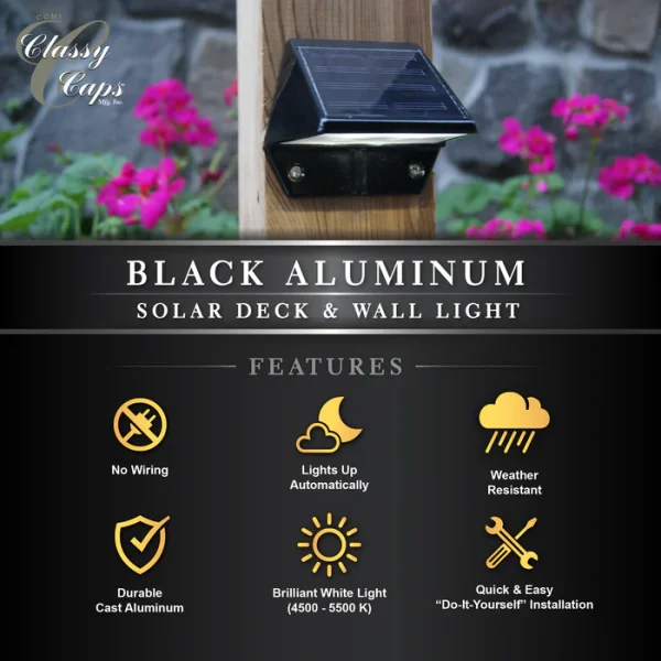 Black Aluminum Deck & Wall Light - Image 5