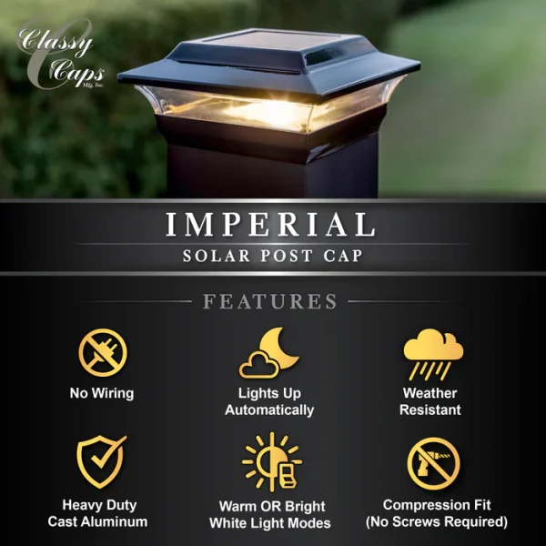 5x5 Aluminum Imperial Solar Post Cap - Black - Image 6