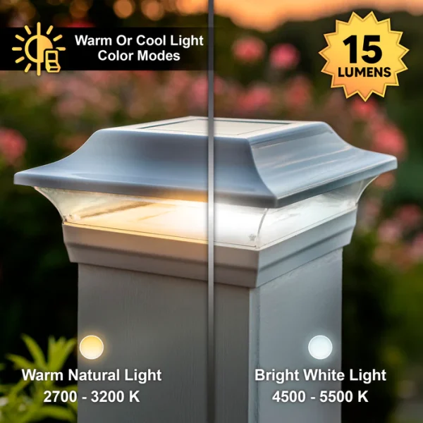 5×5 Aluminum Imperial Solar Post Cap - White - Image 3