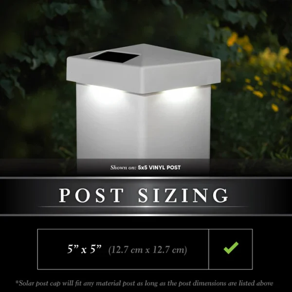 Pyramid Solar Post Cap - White 5x5 - Image 2