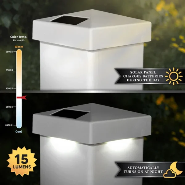 Pyramid Solar Post Cap - White 5x5 - Image 3