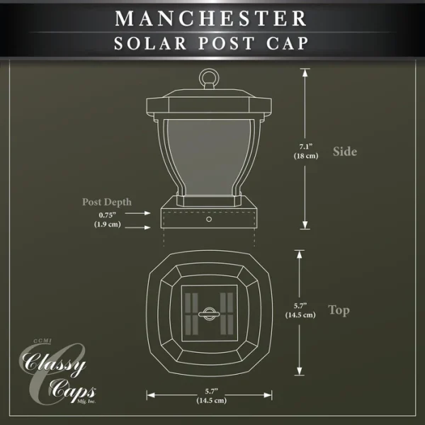 Manchester Solar Post Cap - Dark Bronze - Image 7