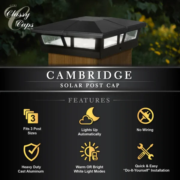 Cambridge Solar Post Cap - Black - Image 7