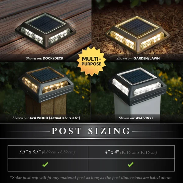 Muskoka Universal Solar Dock/Deck & Post Cap Light - Black - Image 3