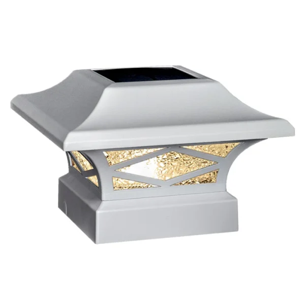 Kingsbridge Dual Lighted Solar Post Cap - White - Image 10
