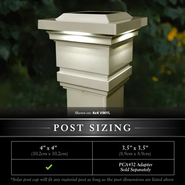 4x4 Classy Solar Post Cap - White - Image 2