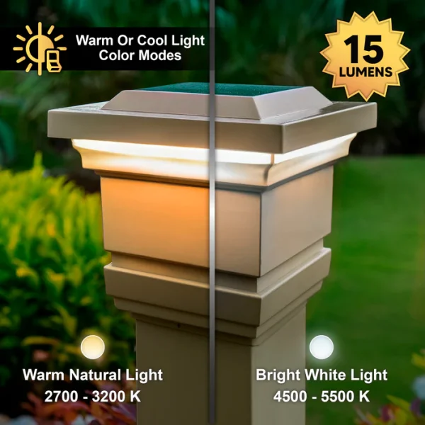 4x4 Classy Solar Post Cap - White - Image 3