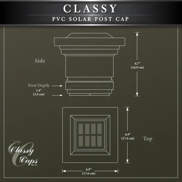 4x4 Classy Solar Post Cap - White - Image 7