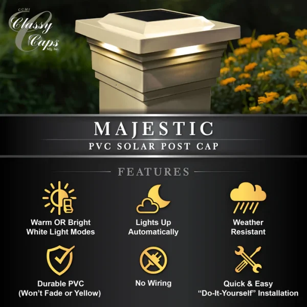 Majestic Solar Post Cap - Tan - Image 5