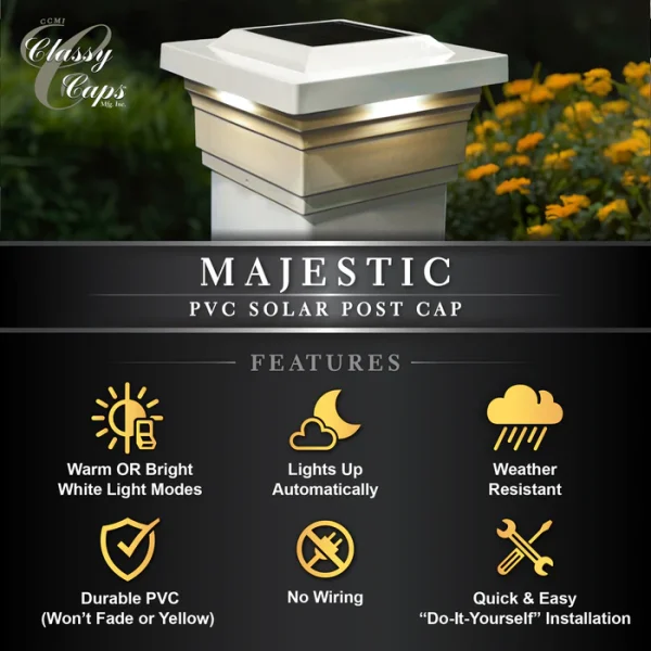 Majestic Solar Post Cap - White - Image 5