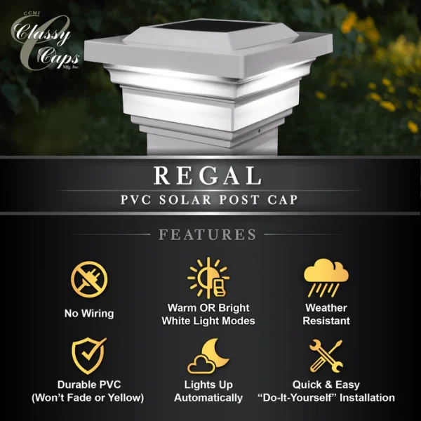 Regal Solar Post Cap - White - Image 5