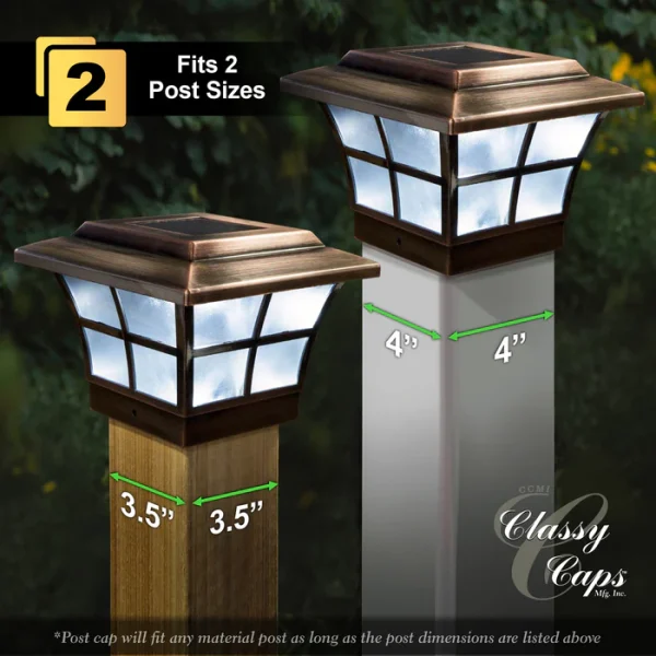 4x4 Copper Plated Prestige Solar Post Cap - Image 2