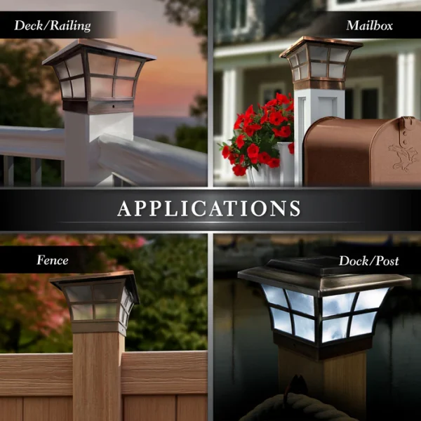 4x4 Copper Plated Prestige Solar Post Cap - Image 3
