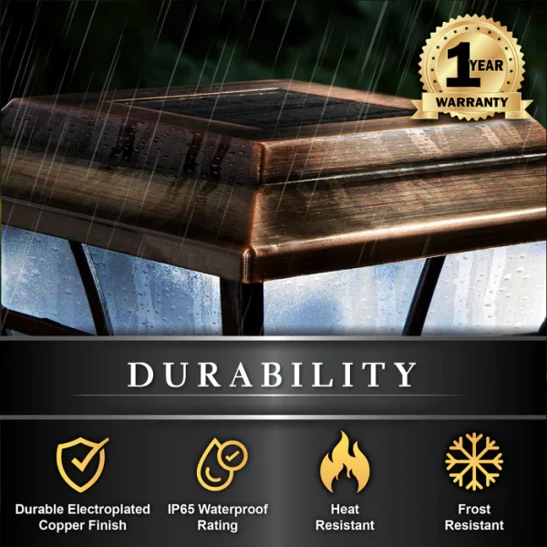 4x4 Copper Plated Prestige Solar Post Cap - Image 5