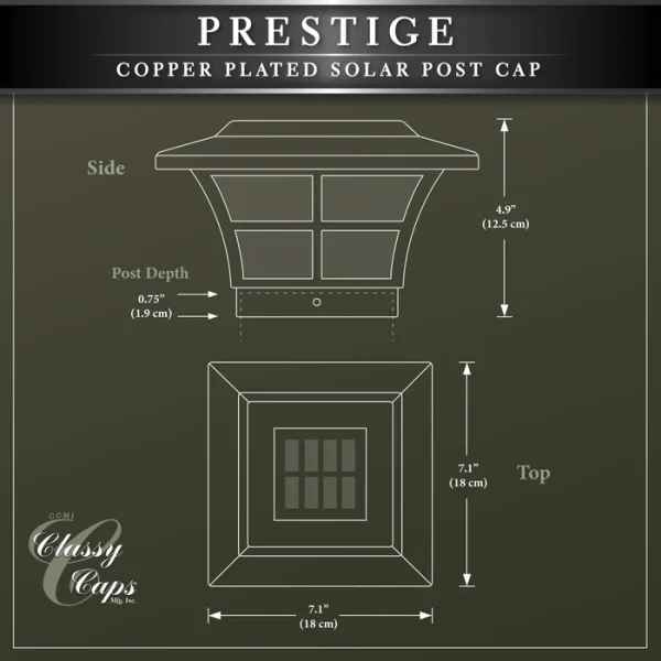 4x4 Copper Plated Prestige Solar Post Cap - Image 7