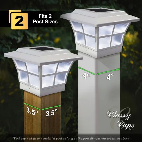 4x4 White Prestige Solar Post Cap - Image 2