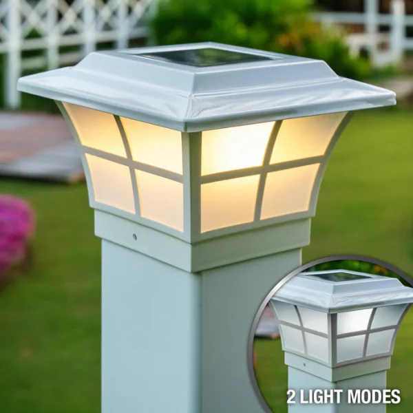 4x4 White Prestige Solar Post Cap