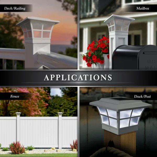 4x4 White Prestige Solar Post Cap - Image 4