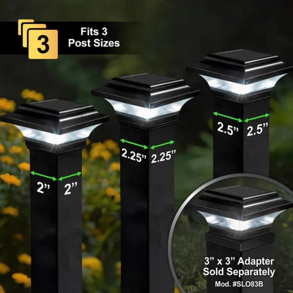 2.5x2.5 Aluminum Imperial Solar Post Cap – Black - Image 2