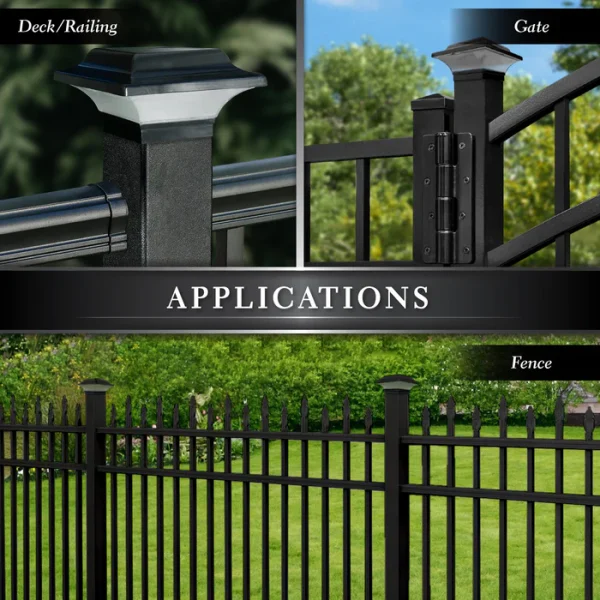 2.5x2.5 Aluminum Imperial Solar Post Cap – Black - Image 4