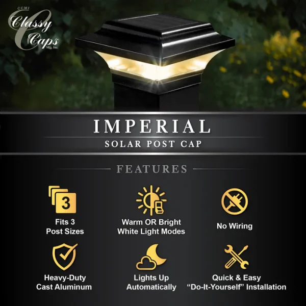 2.5x2.5 Aluminum Imperial Solar Post Cap – Black - Image 6