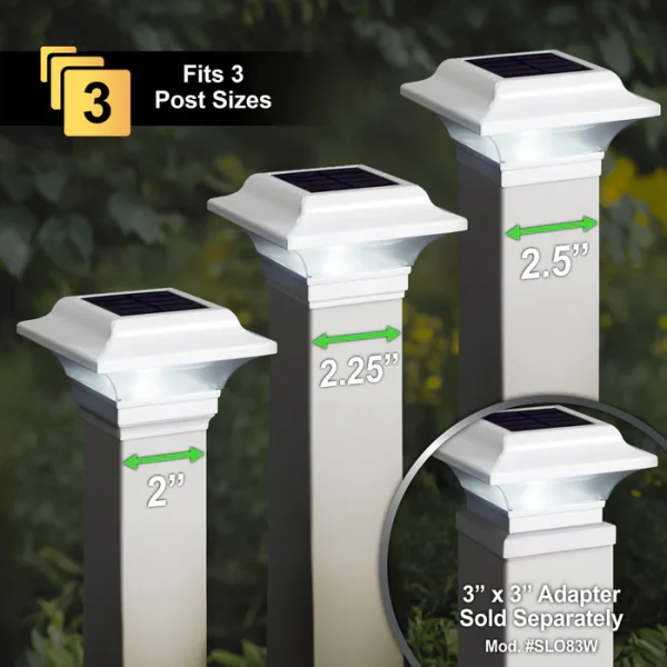 2.5x2.5 Aluminum Imperial Solar Post Cap – White - Image 2