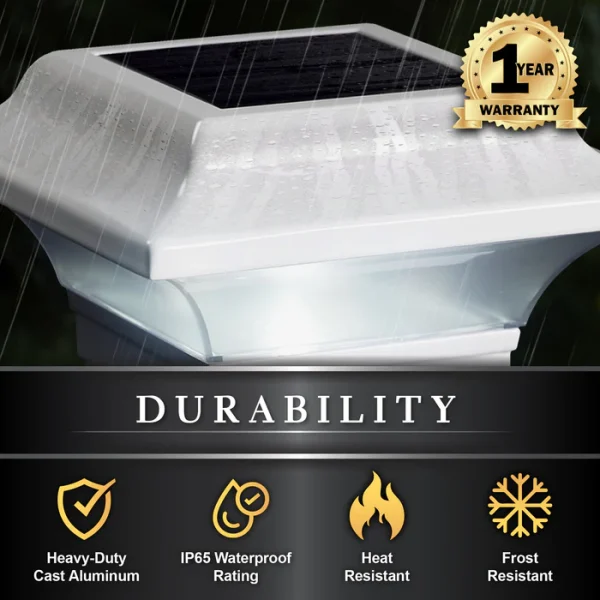 2.5x2.5 Aluminum Imperial Solar Post Cap – White - Image 5