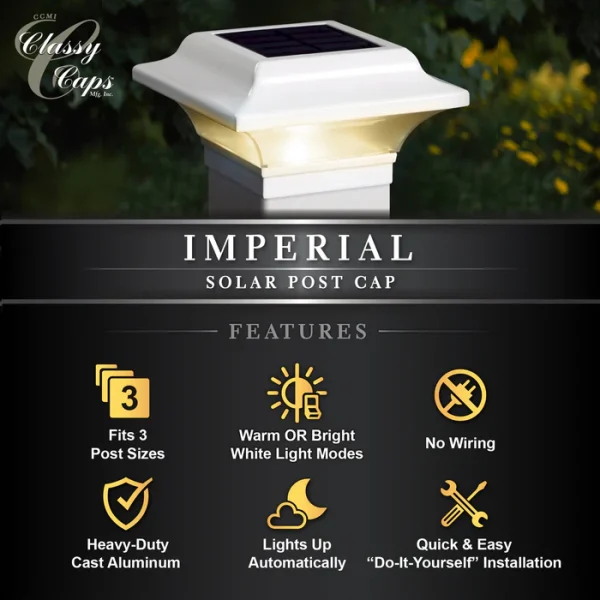 2.5x2.5 Aluminum Imperial Solar Post Cap – White - Image 6