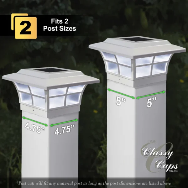5x5 White Prestige Solar Post Cap - Image 2