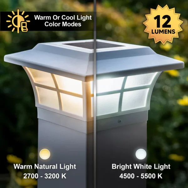 5x5 White Prestige Solar Post Cap - Image 3