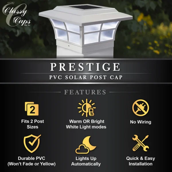 5x5 White Prestige Solar Post Cap - Image 6
