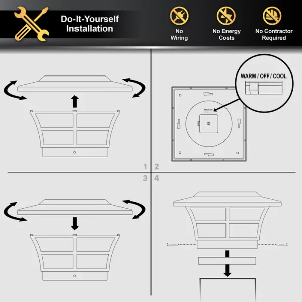 5x5 White Prestige Solar Post Cap - Image 7