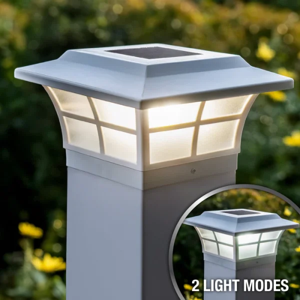 5x5 White Prestige Solar Post Cap