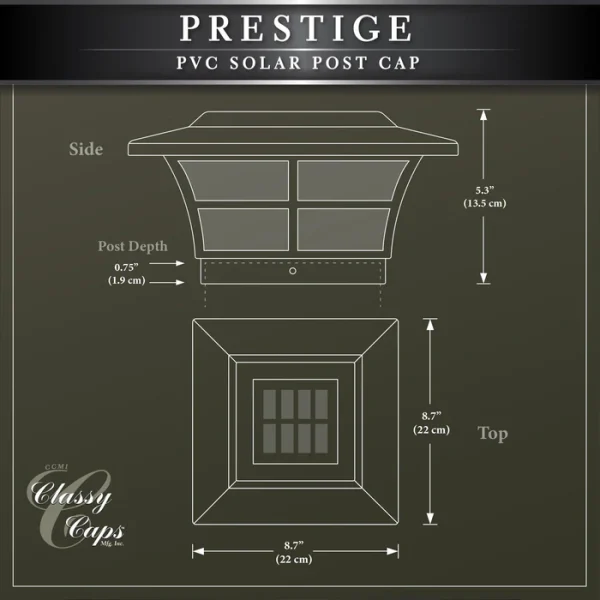 5x5 White Prestige Solar Post Cap - Image 8