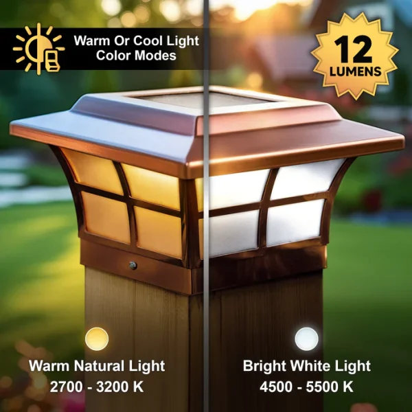 6x6 Copper Plated Prestige Solar Post Cap - Image 3