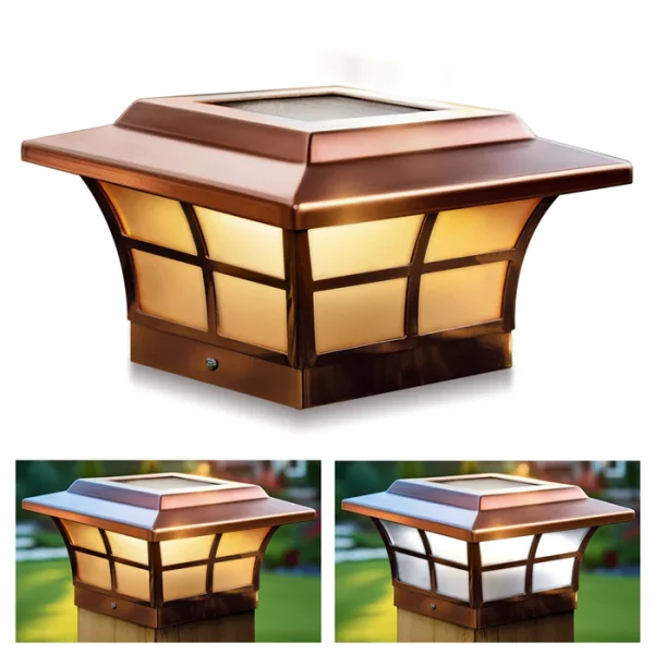 6x6 Copper Plated Prestige Solar Post Cap - Image 9