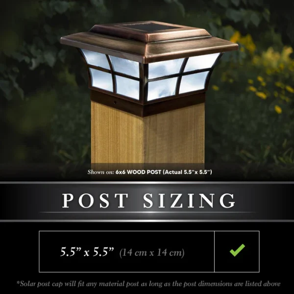 6x6 Copper Plated Prestige Solar Post Cap - Image 2